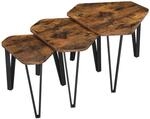 VASAGLE Beistelltisch, 3er Set, Couchtisch, Satztische, Nachttisch, mit Metallbeinen,