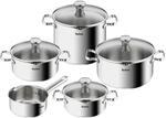 Tefal Duetto Topfset Induktion 9-teilig, robuster und hochwertiger Edelstahl,