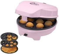 Bestron 3-in-1 Cakemaker im Retro Design mit 3 Wechselplatten f&uuml;r Donuts, Muffins &