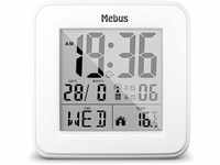 Mebus Digitaler Funk-Wecker mit Temperaturanzeige, Beleuchtung, Kalender, kompakt und