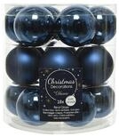 Decoris Weihnachtskugeln Glas 4cm x 18 St&uuml;ck kleine Christbaumkugeln Nachtblau