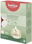 bolsius &ndash; Teelichter Clear Cup Transparente H&uuml;lle Wei&szlig; Brenndauer 6 Stunden - 24