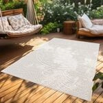 Paco Home Teppich Outdoor Wetterfest, Moderne abstrakte Boho Designs mit 3D Struktur,
