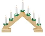 Idena 8582092 - LED Adventsleuchter mit 7 LED Kerzenlichtern in Warmwei&szlig;,