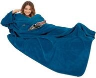 G&ouml;zze - Premium Kuscheldecke mit &Auml;rmeln und Brusttasche, 150 x 240 cm - Marineblau