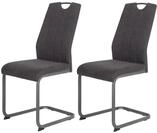 Hela Tische, 2er Set Esszimmerstuhl, Schwingstuhl CHRISTINA, Microfaser Vintage-Optik