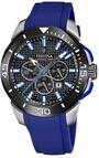 Festina Herrenuhr Analog - Kautschuk Blau - Quarzwerk - Chronograph - Datum -