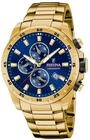 Festina Herren Uhr Analog aus Edelstahl 316L Goldfarben - Quarzwerk - Chronograph -