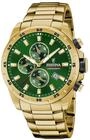 Festina Herren Uhr Analog aus Edelstahl 316L Goldfarben - Quarzwerk - Chronograph -
