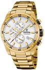 Festina Herren Uhr Analog aus Edelstahl 316L Goldfarben - Quarzwerk - Chronograph -