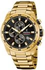 Festina Herren Uhr Analog aus Edelstahl 316L Goldfarben - Quarzwerk - Chronograph -