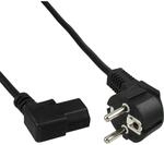InLine 16752N Netzkabel, Schutzkontakt gewinkelt auf Kaltger&auml;testecker C13 links