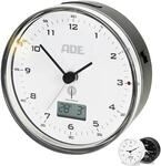 ADE Funk wecker analog ohne Ticken | Uhr mit Temperaturanzeige und Kalender 