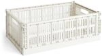 HAY Transportbox Colour Crate L aus recyceltem Polypropylen in der Farbe Off-white