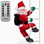 MONZANA LED Weihnachtsmann Leiter XL f&uuml;r In-/Outdoor | 90 cm, 8...