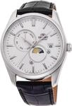 Orient Automatik Herren Armbanduhr aus Edelstahl und Leder in der Farbe Silber-wei&szlig;,