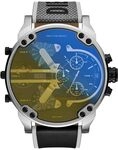 Diesel Mr. Daddy Uhr f&uuml;r Herren, Quarz-Multifunktionswerk mit Leder-, Kunststoff-