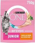 PURINA ONE Junior 1&ndash;12 Monate reich an Huhn Katzentrockenfutter 750g Beutel