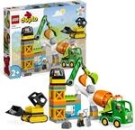 LEGO DUPLO Baustelle mit Baufahrzeugen, Kran, Bulldozer und...