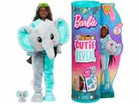 Barbie Cutie Reveal, bewegliche Elefanten-Accessoires, 10 Überraschungen, Haustier,