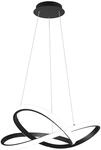 Reality Leuchten LED Pendelleuchte Course R32051432, Metall Schwarz matt, inkl. 27.5