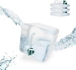 Relaxdays Faltkanister 4er Set, 5 Liter, faltbare Wasserkanister mit Hahn, BPA-frei,