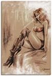 ARTLAND Wanddeko Leinwand Bilder Wandbild 40x60 cm Liebe Erotik Nackte Frau Akt