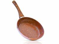 LIVINGTON Copper & Stone Pan | 24cm Bratpfanne | Antihaftbeschichtung und...