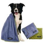 FLUFFINO Hundehandtuch 2er Set - 120x70cm - extrem saugf&auml;hig und weich - Waschbar
