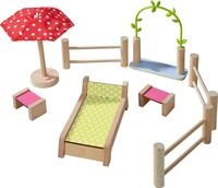 HABA 306717 - Little Friends &ndash; Puppenhaus-M&ouml;bel Garten, Zubeh&ouml;r f&uuml;r Biegepuppe