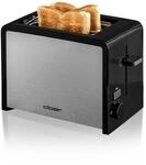Cloer 3210 Toaster, 825 W, f&uuml;r 2 Toastscheiben, integrierter Br&ouml;tchenaufsatz,