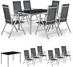 Juskys Aluminium Gartengarnitur Milano 6+1-6 Hochlehner St&uuml;hle verstellbar &