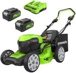 Greenworks Selbstfahrender Akku Rasenm&auml;her 48V (24V x 2) bis zu 480m&sup2;, 46cm