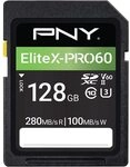 PNY 128GB EliteX-PRO60 Klasse 10 U3 V60 UHS-II SDXC Flash-Speicherkarte