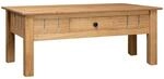 vidaXL Massivholz Panama-Kiefer Couchtisch mit 1 Schublade Beistelltisch