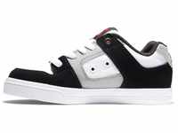 DC Shoes Pure-Leather Shoes for Kids Sneaker, White/Black/RED, 35 EU