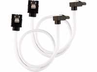 Corsair Premium Sleeved SATA 3 Kabel gewinkelt / gerade (6Gbps, 30 cm 90°) Weiß