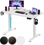 Casaria&reg; H&ouml;henverstellbarer Schreibtisch Elektrisch, Wei&szlig; - 110 cm x 60 cm -