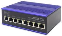 DIGITUS PoE Netzwerk-Switch - 8-Port Fast Ethernet - DIN-Rail Montage - Klemmleiste -