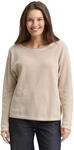 TOM TAILOR Damen Strickpullover aus Bio-Baumwolle, 30438 - Beige Bubble Structure, M