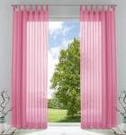 Voile Gardine Schlaufenschal 2er-Set transparent Rosa 245x140 &raquo;Bern&laquo;