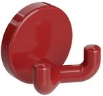 HEWI Doppelhaken Serie 801, Haken mit Rosette, Kleiderhaken rot, 40mm -...