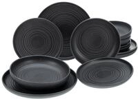 CreaTable, 23861, Serie Uno, 12-teiliges Geschirrset f&uuml;r 4 Personen, Teller Set aus