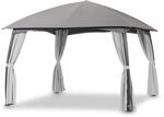 LECO Pavillon Milena &ndash; formsch&ouml;ner Gartenpavillon 3,3 x 3,3 m mit verschlie&szlig;baren