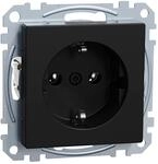 Schneider Electric Merten Schuko-Steckdose, Steckklemmen, System M, schwarz matt,