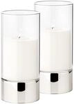 EDZARD 2er Set Windlicht Granada (H 20 cm, &oslash; 9 cm) einteiliges Glas, Fu&szlig; in