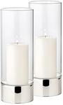 EDZARD 2er Set Windlicht Granada (H 25 cm, &oslash; 9 cm) einteiliges Glas, Fu&szlig; in