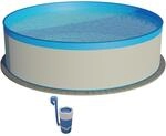 Planet Pool Stahlwandpool Set rund Arizona 350x90 cm, Stahl 0,3 mm wei&szlig;, Folie 0,2