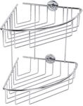 tesa baath Plus Eck-Duschregal, zweist&ouml;ckig, inkl. Klebel&ouml;sung, 275mm x 203mm x