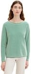 TOM TAILOR Damen Strickpullover aus Bio-Baumwolle, 31311 - Green Bubble Structure, L